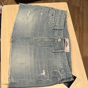 Hollister Blue Striped Mini Skirt